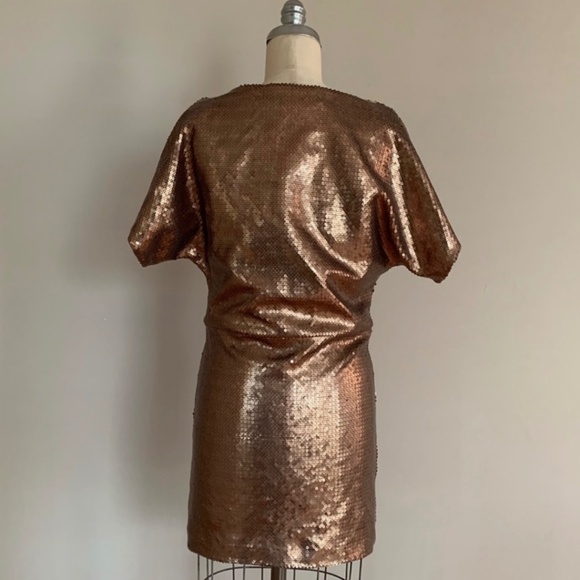 NWT Sara Campbell Rose Gold Sequin Party Dress- Size Small - Picture 2 of 4